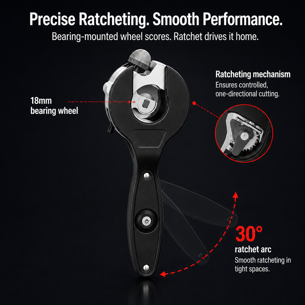 FlowMaster Precision™ — Ratchet Through PVC, Copper & PEX in Seconds Without Crushing Pipes