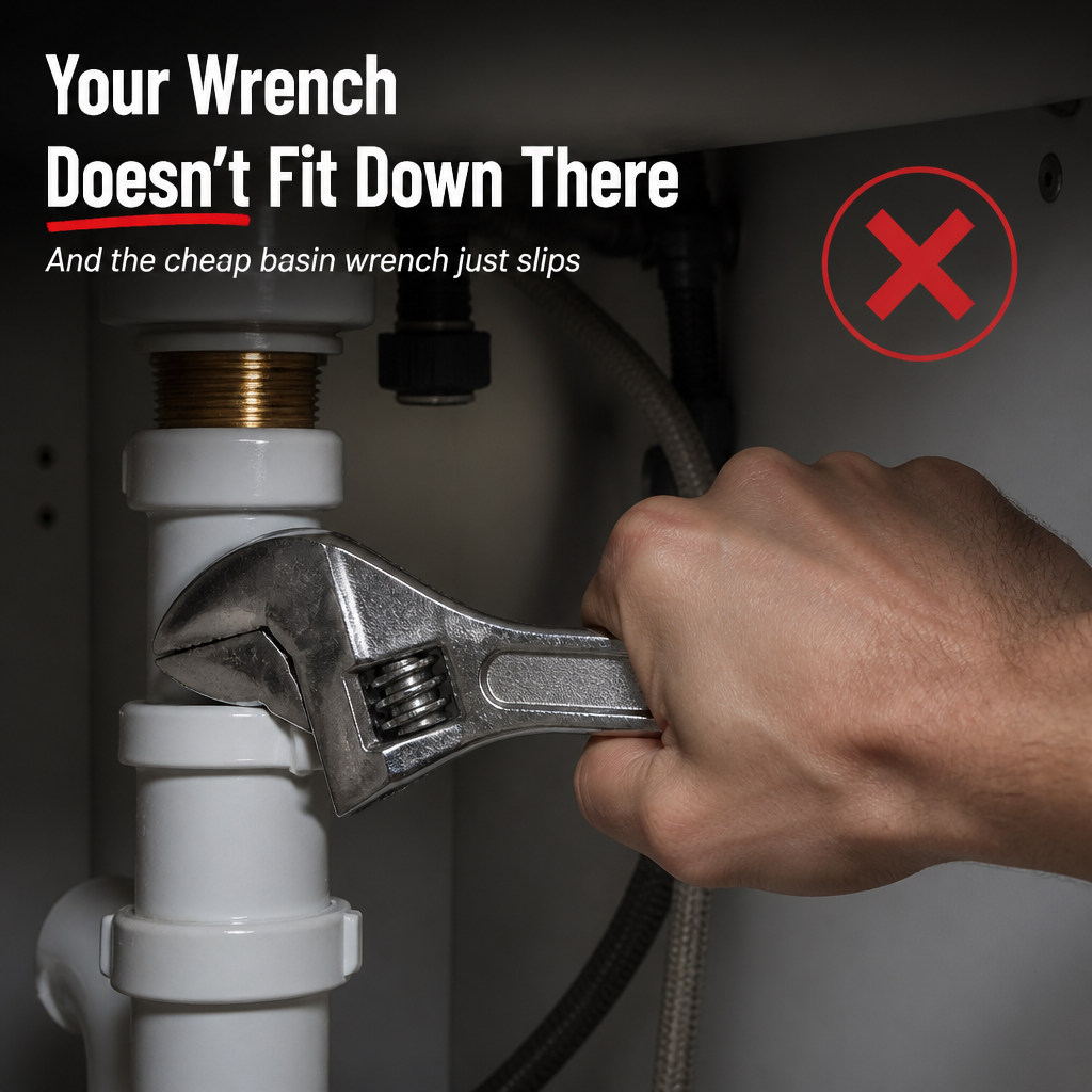 FlexiGrip™ — Install Any Faucet In Cramped Under-Sink Spaces Without Calling A Plumber