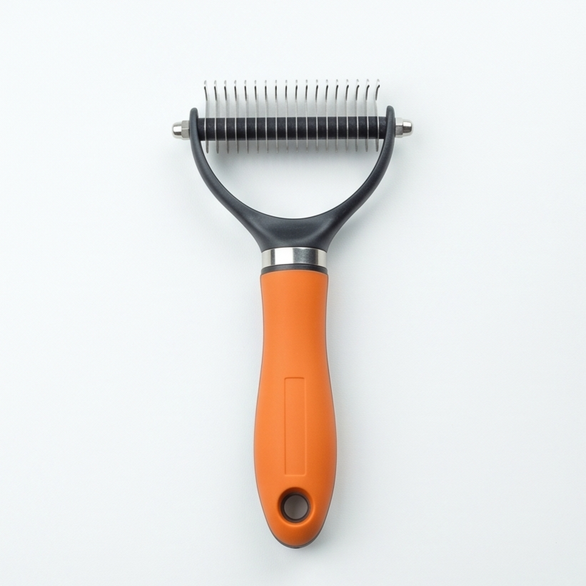 Double-Sided Dematting Undercoat Rake Brush for Dogs & Cats