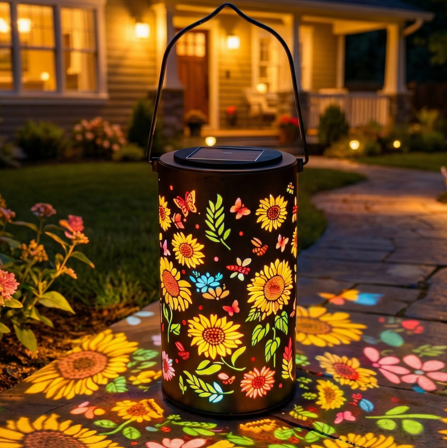 Bloomara™ – Solar Sunflower Lantern with Colorful Light Patterns