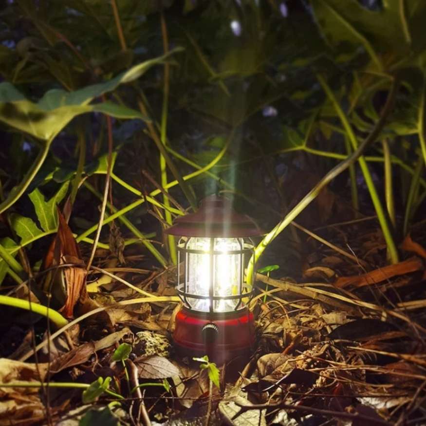 Dimmable Vintage-Style LED Lantern for Camping – Rechargeable Light
