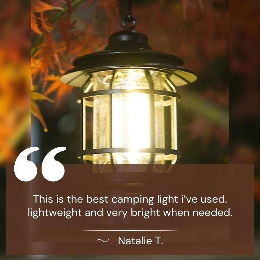 Dimmable Vintage-Style LED Lantern for Camping – Rechargeable Light