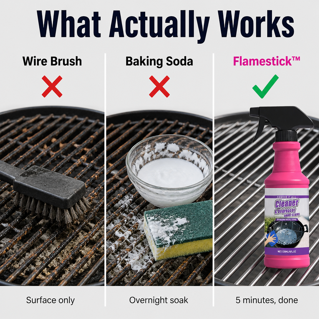 Flamestick™ — Lift Years of Baked-On Grease Without Scrubbing or Harsh Fumes