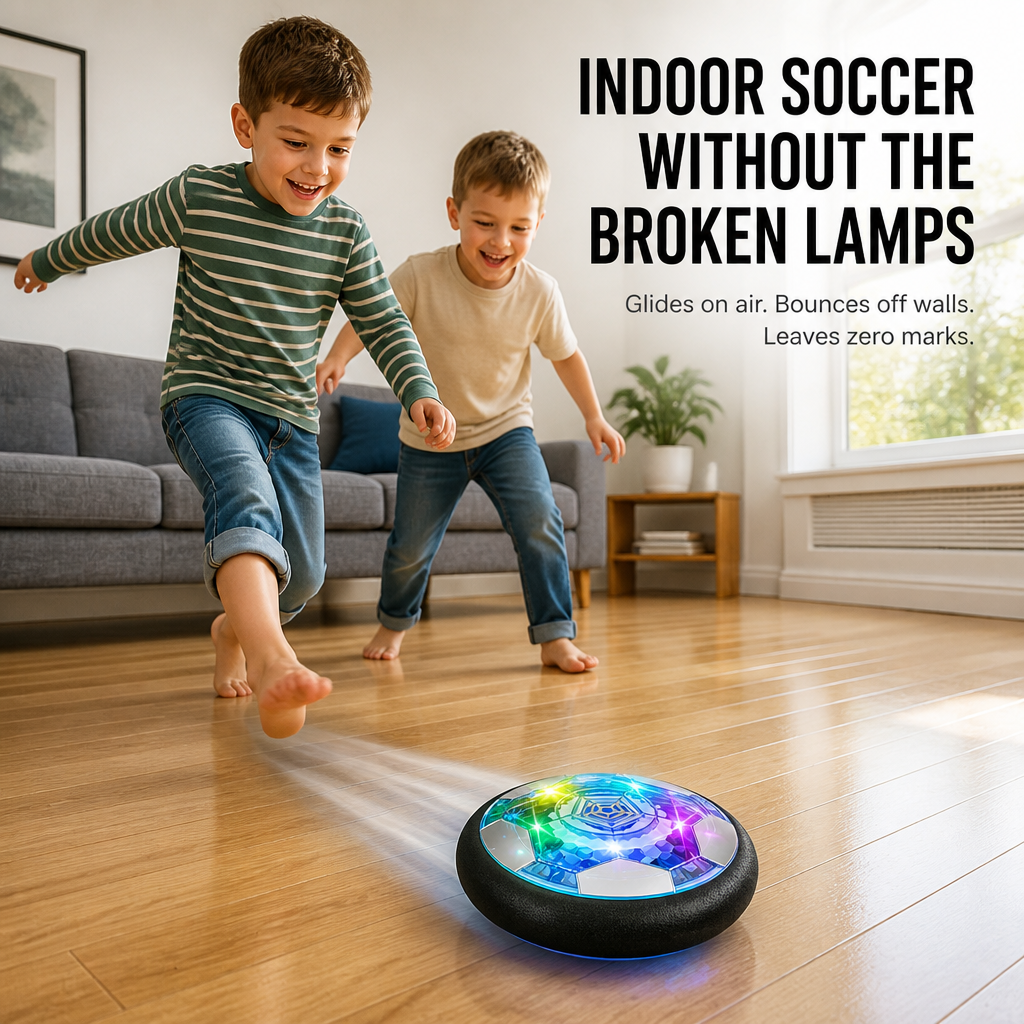 GlideSphere™ — Turn Rainy Afternoons Into Indoor Soccer Without Broken Lamps