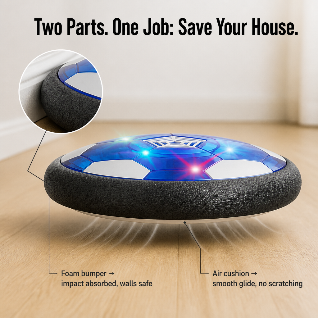 GlideSphere™ — Turn Rainy Afternoons Into Indoor Soccer Without Broken Lamps