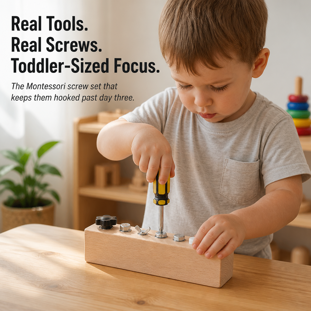 HandiNest™ — Hand Your Curious Toddler Real Tools, Real Screws, Real Focus