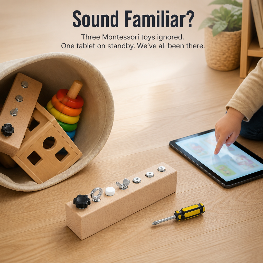 HandiNest™ — Hand Your Curious Toddler Real Tools, Real Screws, Real Focus