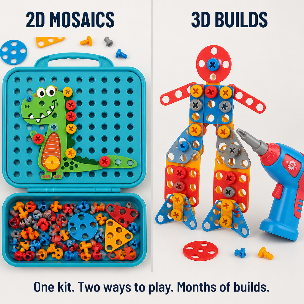BrightBuilds™ — Swap Screen Time for 211 Pieces and a Real Working Drill