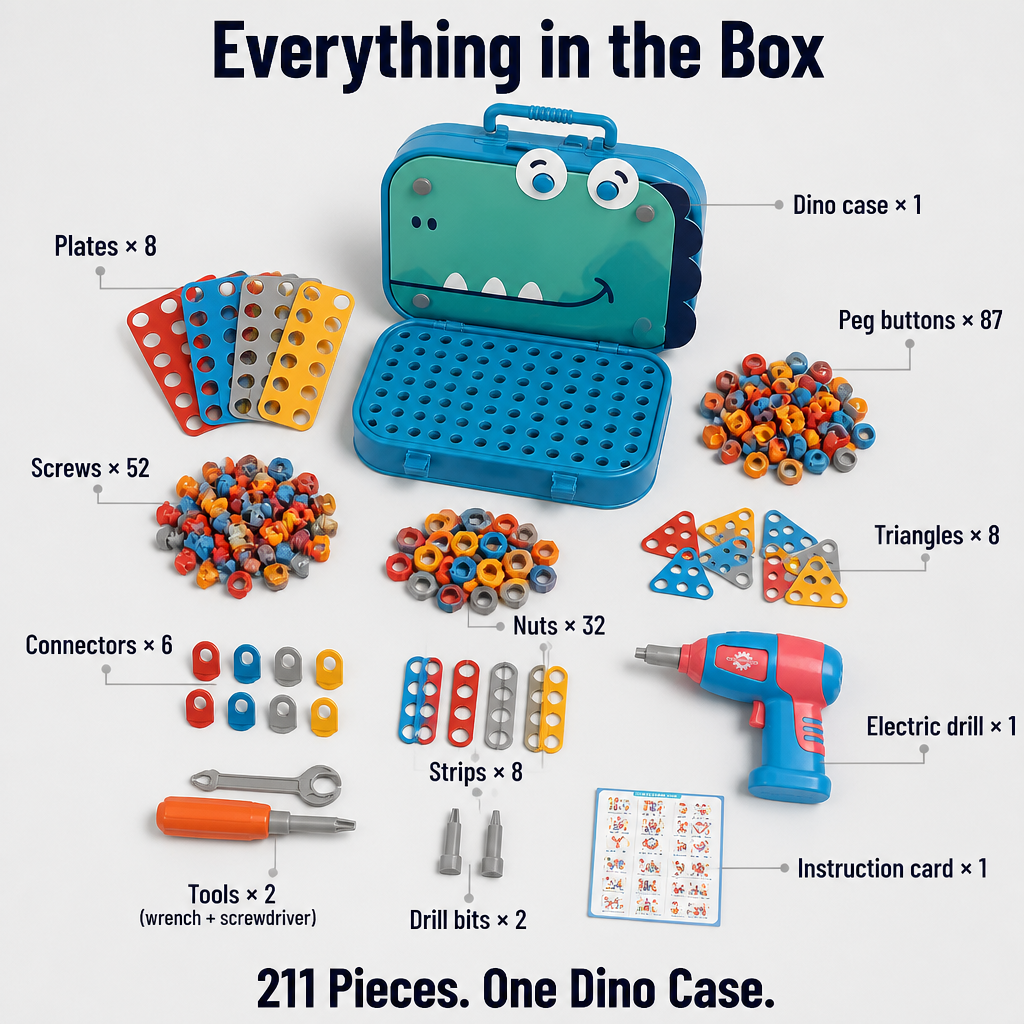 BrightBuilds™ — Swap Screen Time for 211 Pieces and a Real Working Drill