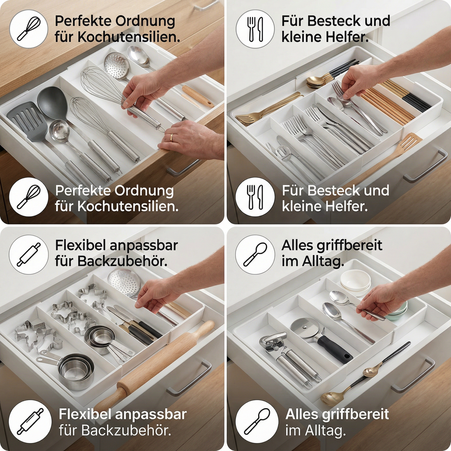 Drawer Organizer for Kitchen and Home