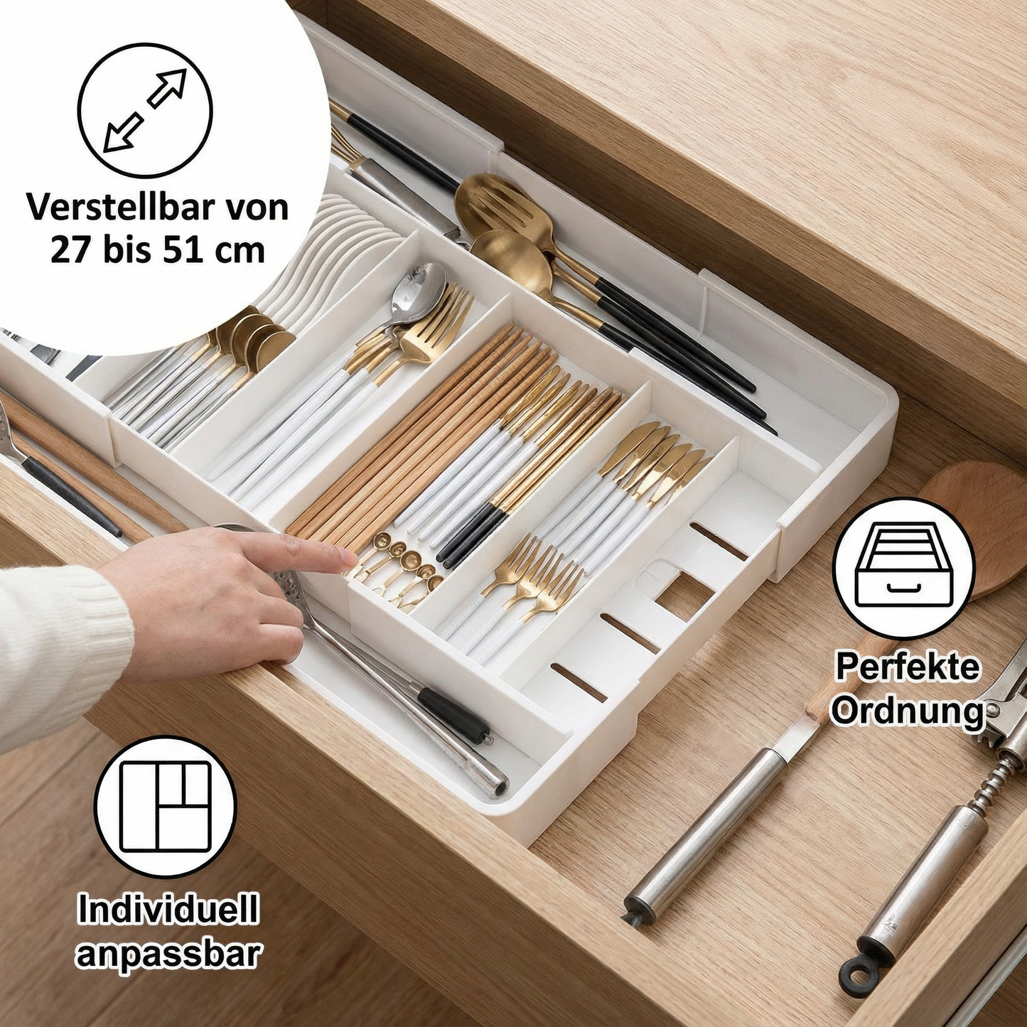Drawer Organizer for Kitchen and Home