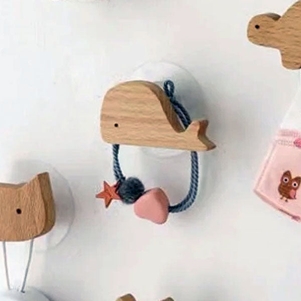 NordicPals - Wooden Animal Wall Hooks Set