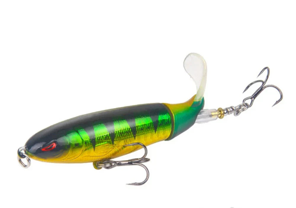 Fishing Lure with Soft Spinning Tail - Whopper Plopper Style