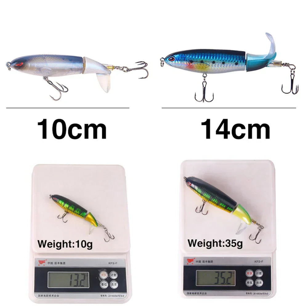 Fishing Lure with Soft Spinning Tail - Whopper Plopper Style
