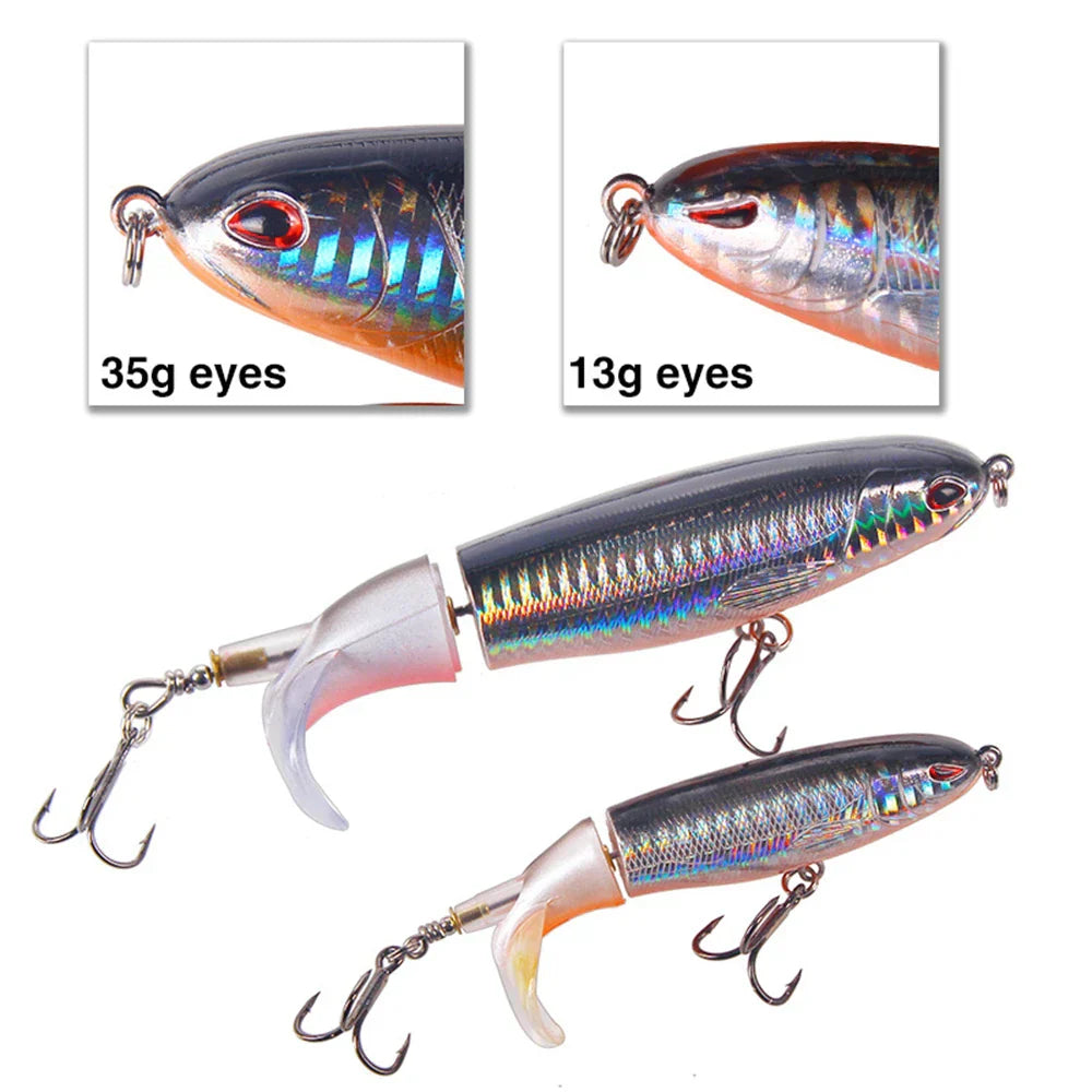 Fishing Lure with Soft Spinning Tail - Whopper Plopper Style
