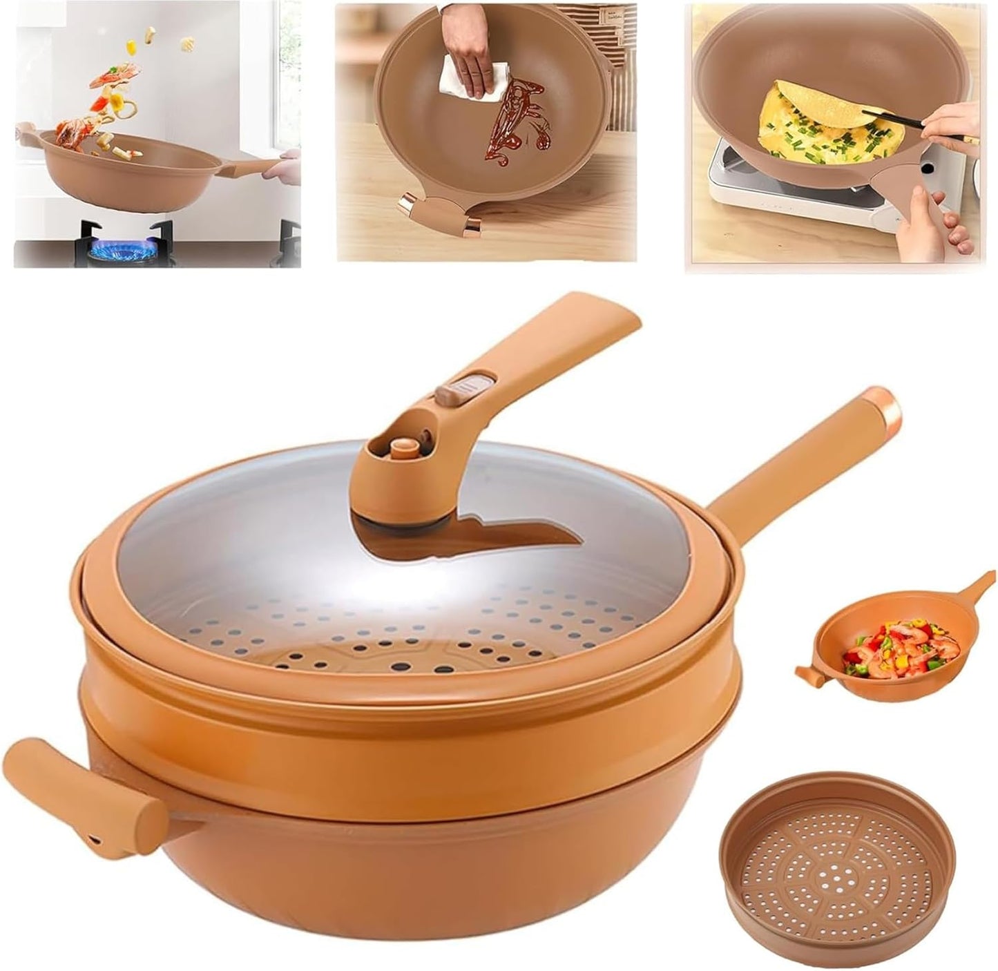 SuperWok - Nonstick Deep Frying Wok with Lid