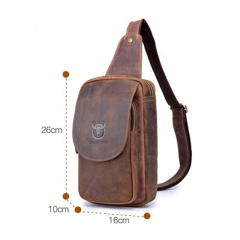 Crossbody Leather Shoulder Bag for Women in Retro Style