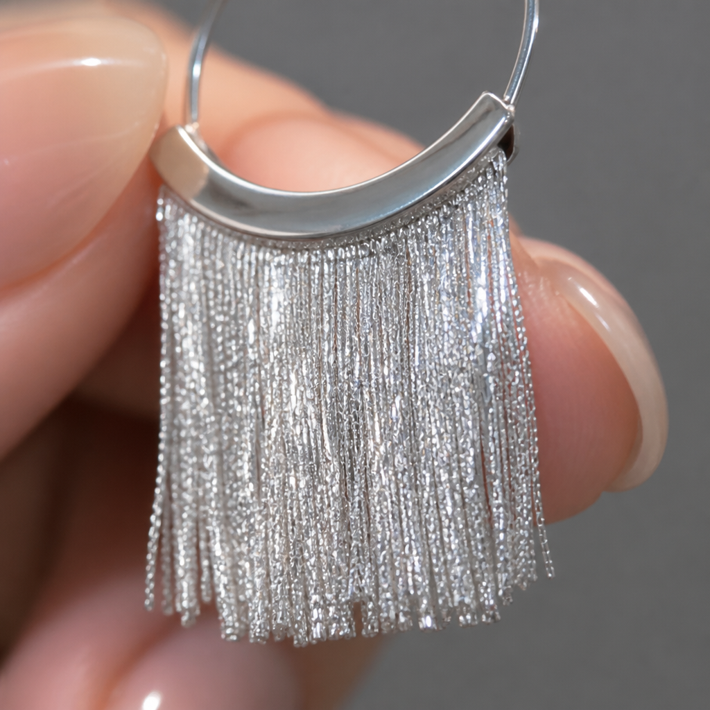 CascadeAura – Shimmering Waterfall Tassel Earrings with Hypoallergenic Finish