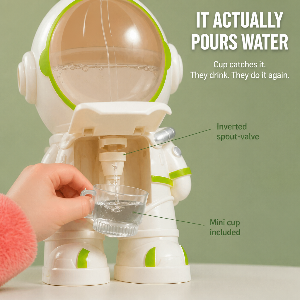 Hydrastro™ — Let Kids Pour Their Own Water From a Mini Astronaut Dispenser