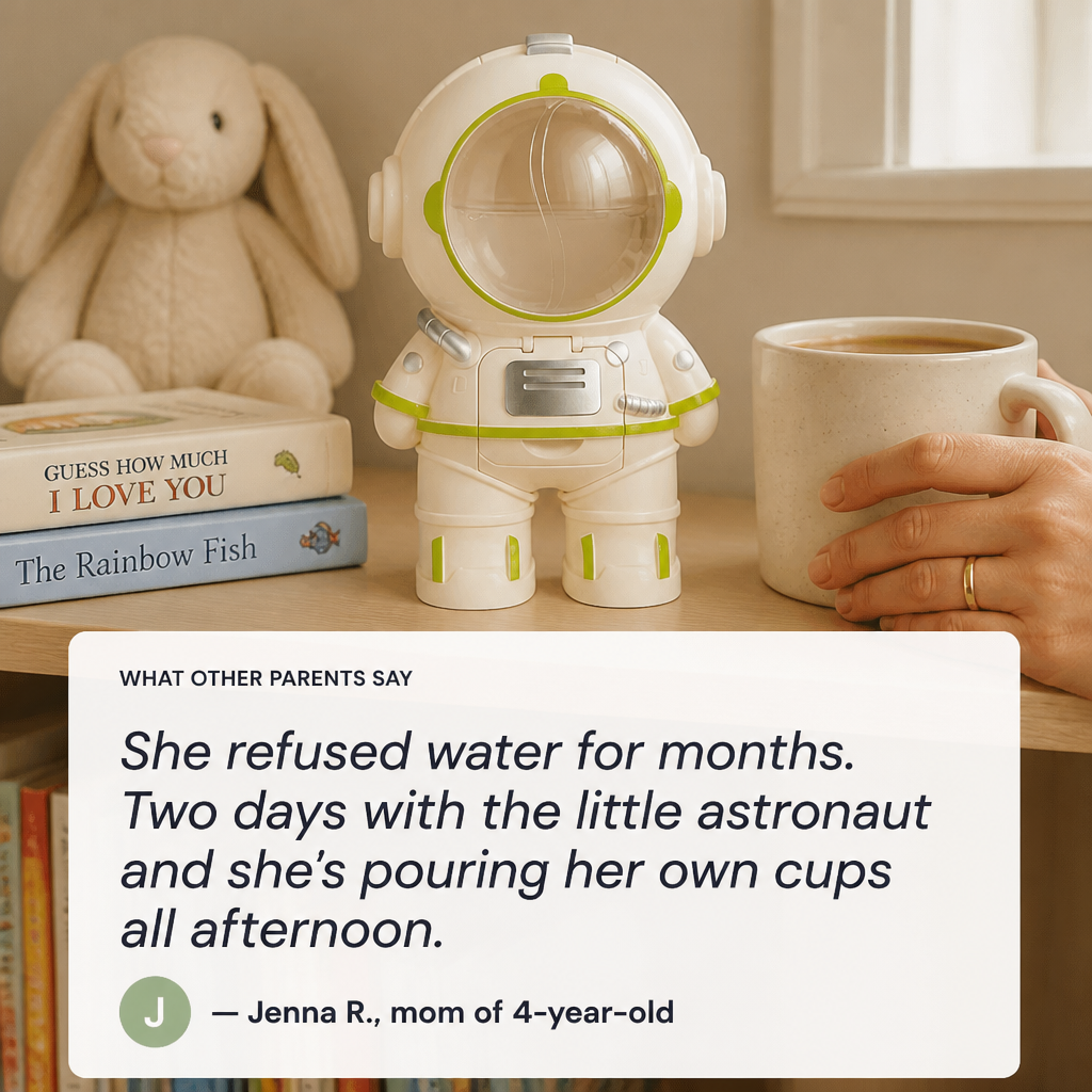 Hydrastro™ — Let Kids Pour Their Own Water From a Mini Astronaut Dispenser