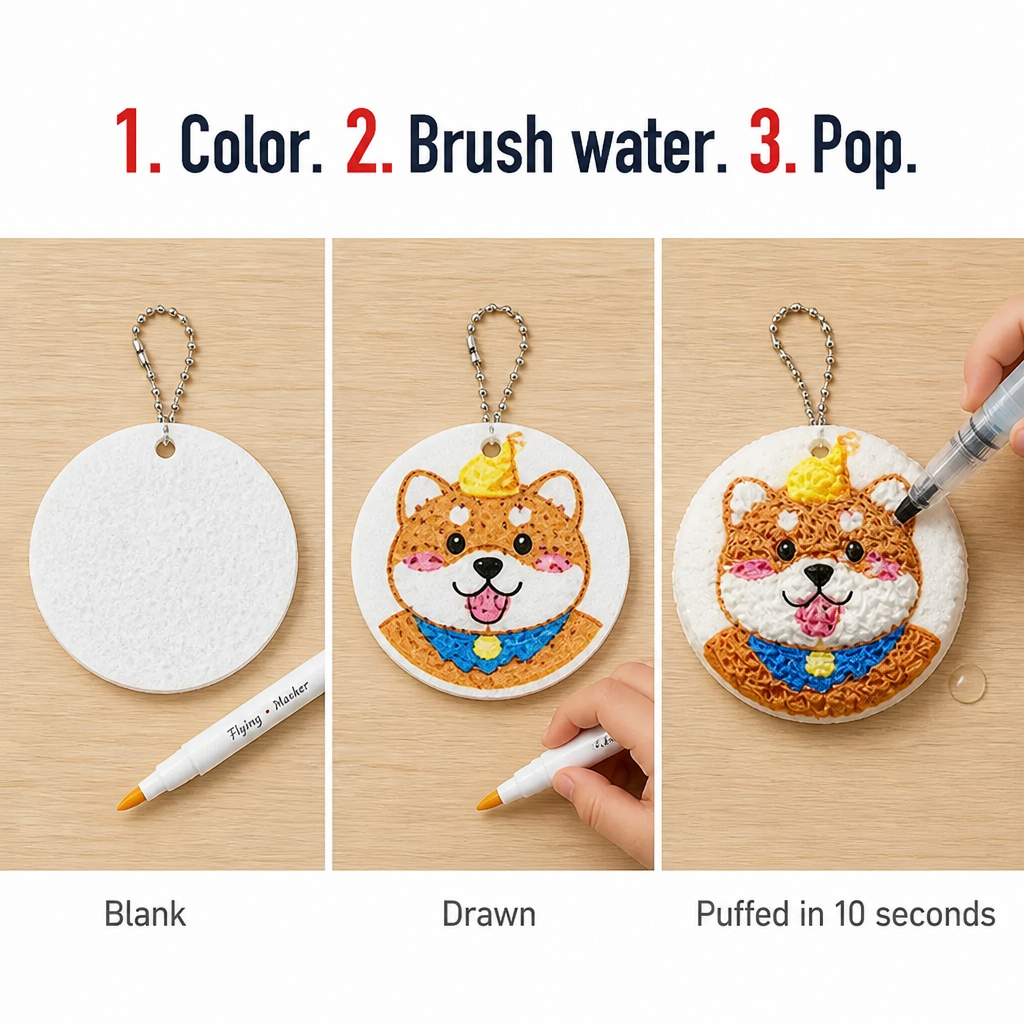 BubblePlay™ — Turn Markers and Water Into 3D Puffy Keepsakes Kids Hang Themselves
