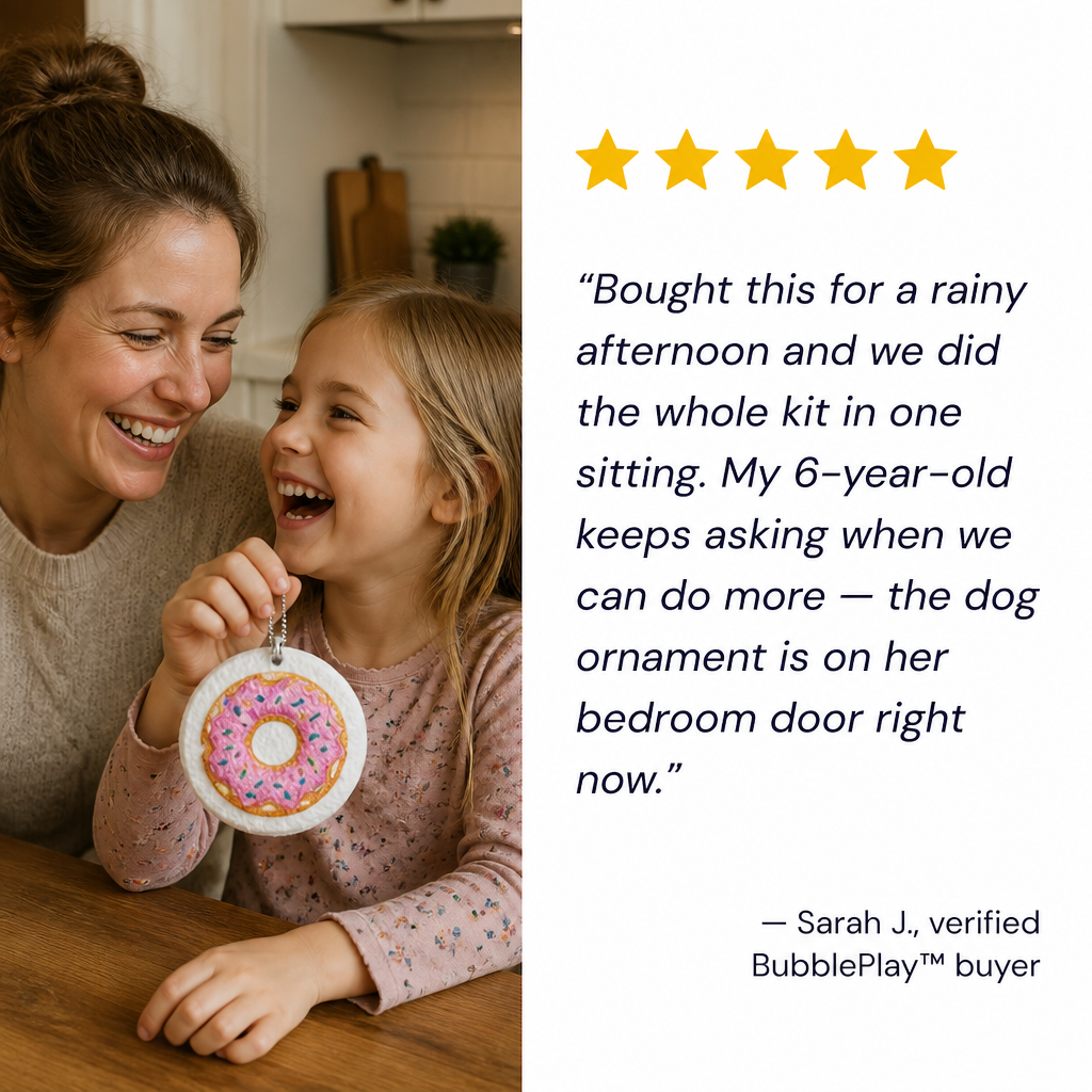 BubblePlay™ — Turn Markers and Water Into 3D Puffy Keepsakes Kids Hang Themselves