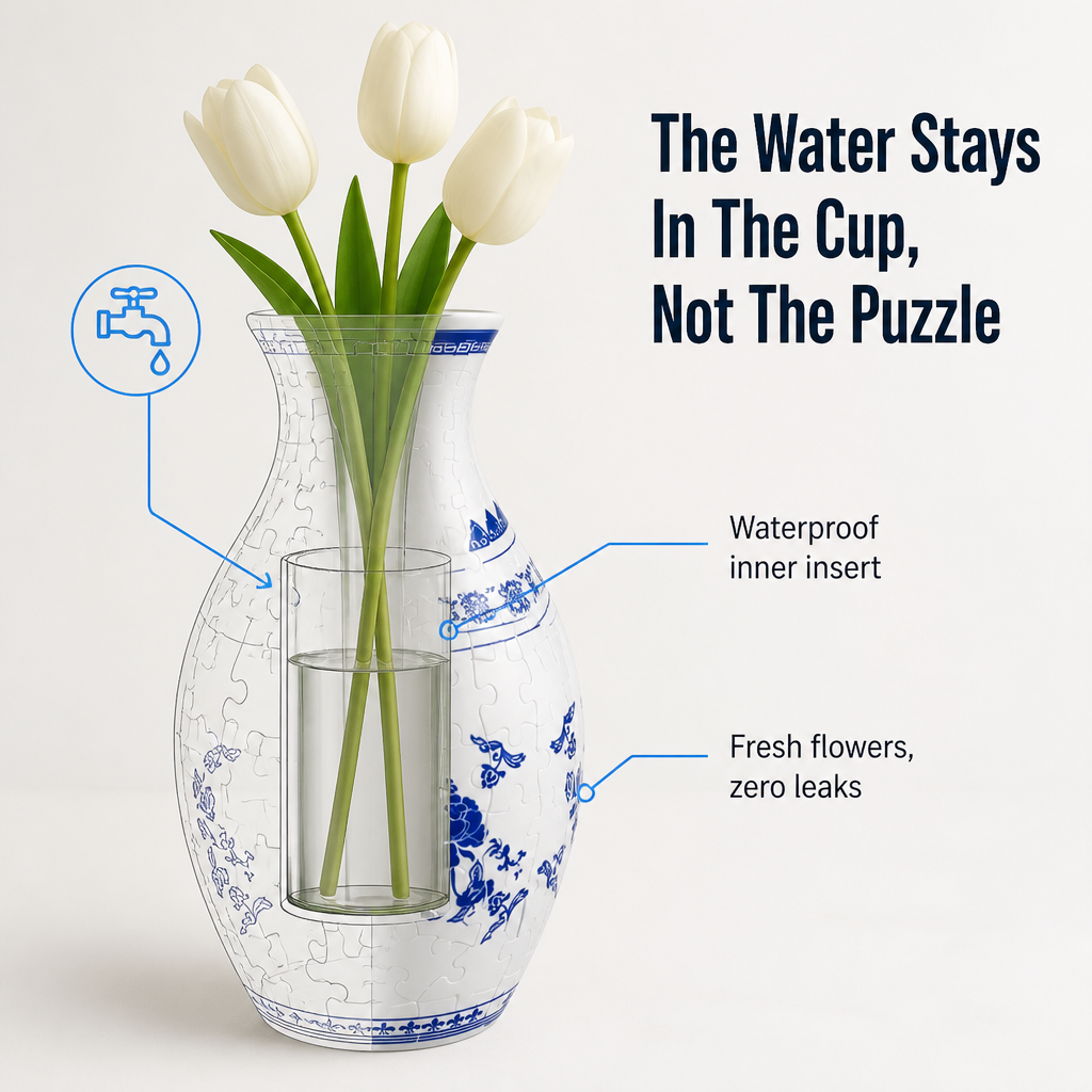 BloomCraze™ — Snap 160 Pieces Into a Porcelain-Look Vase That Holds Real Flowers