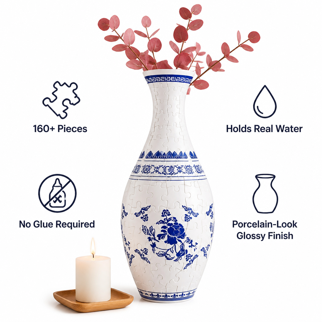 BloomCraze™ — Snap 160 Pieces Into a Porcelain-Look Vase That Holds Real Flowers