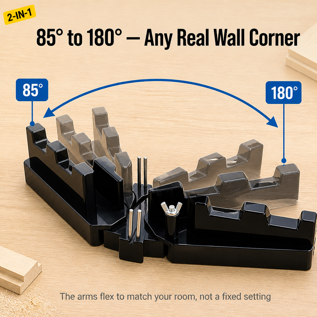 MiterMate™ — Cut Tight Corner Joints Without the Miter-Saw Math