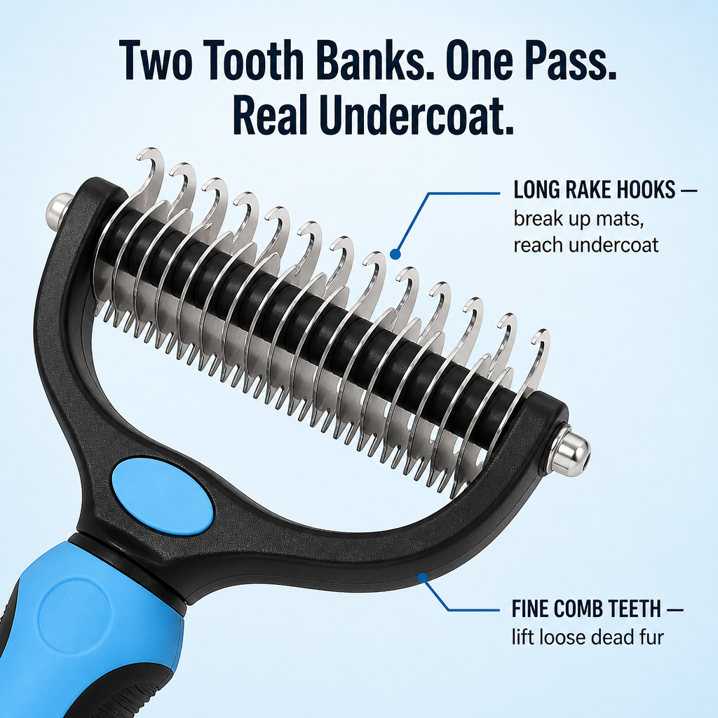 FurEase™ — Pull A Small Dog's Worth Of Undercoat Without The Yelp