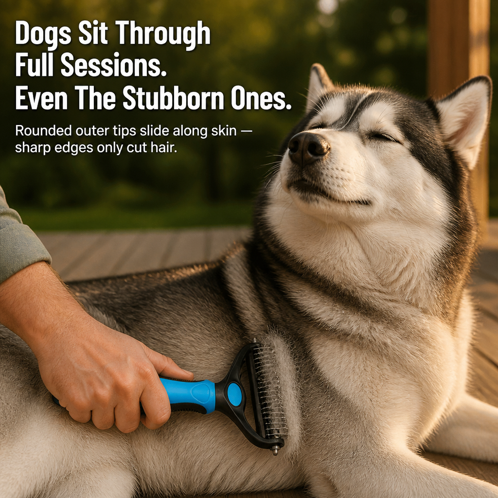 FurEase™ — Pull A Small Dog's Worth Of Undercoat Without The Yelp