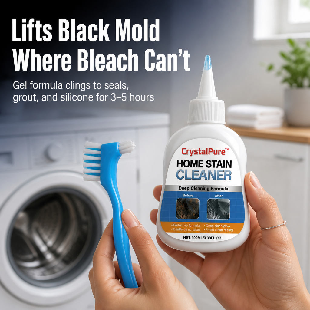 CrystalPure™ — Lift Black Mold From Washing Machine Seals & Grout in Hours