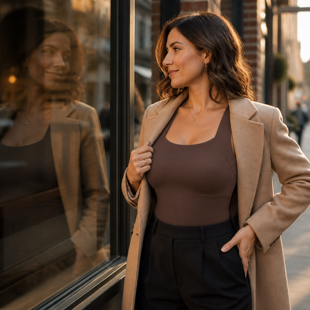 EmberaFit™ – Seamless Sculpting Tank with Built-In Shelf Bra