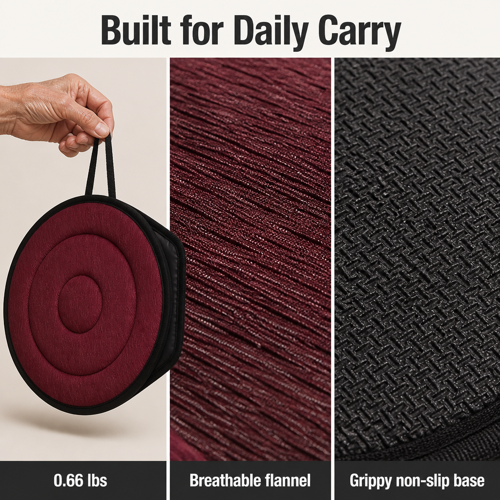 RevolveEase™ — Get In and Out of Any Seat Without the Knee-Grinding Twist