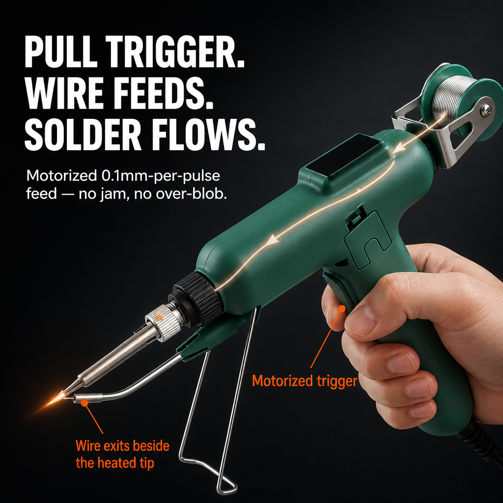 FluxPro™ — Solder One-Handed in 30 Seconds With Auto-Feed Trigger