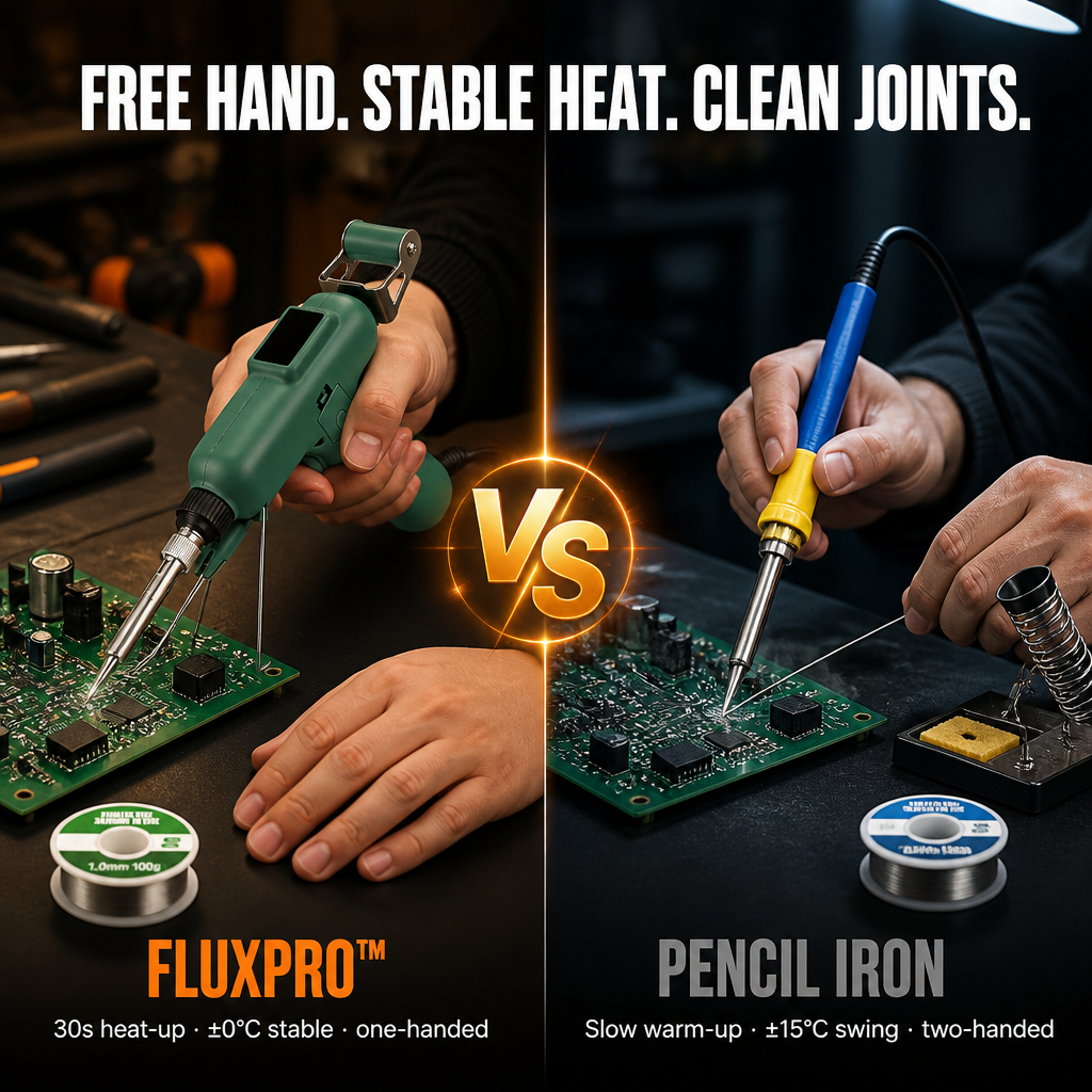 FluxPro™ — Solder One-Handed in 30 Seconds With Auto-Feed Trigger
