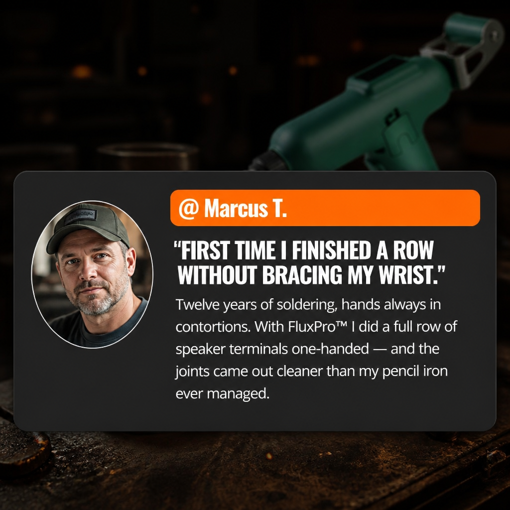FluxPro™ — Solder One-Handed in 30 Seconds With Auto-Feed Trigger