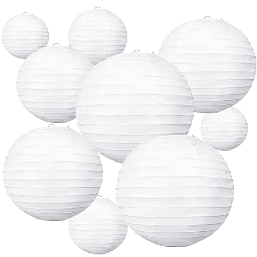 20Pcs Decorative White Hanging Paper Lanterns for Rustic Weddings