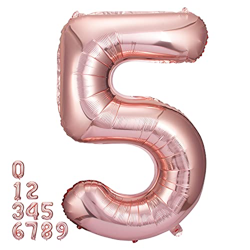 40 Inch Rose Gold Jumbo Number Balloons Birthday Party Decorations