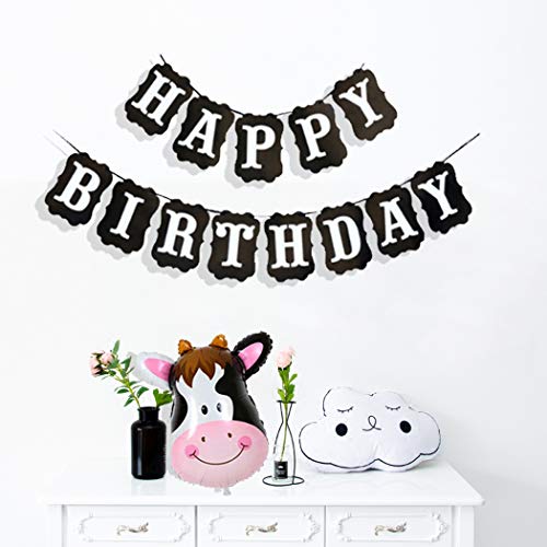 85pcs Funny Cow Party Balloon Arch Decorations with Happy Birthday Banner