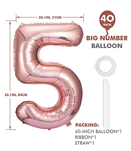 40 Inch Rose Gold Jumbo Number Balloons Birthday Party Decorations