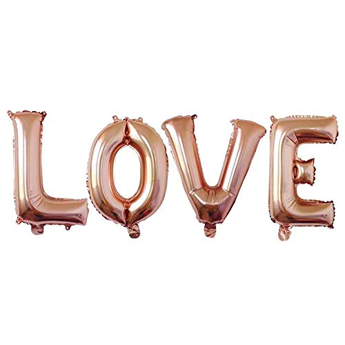 40 Inch Rose Gold Giant Love Letter Balloons Foil Mylar for Party Decorations