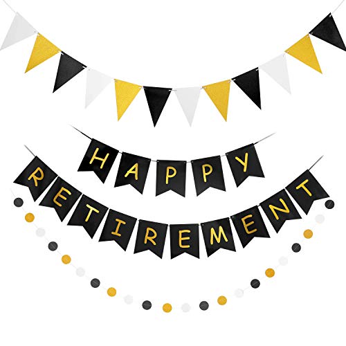 Happy Retirement Banner for Retirement Party Decorations Supplies