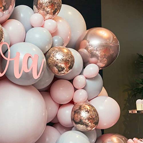 167 Pcs Pink and Gray Balloon Garland Arch Kit for Bridal Shower and Birthday