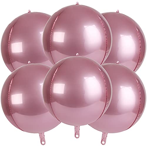 6Pcs Pink 4D Balloons Mylar Foil Balloons for Birthday Wedding Party Decorations