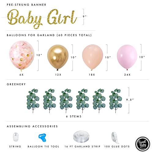 Baby Shower Decorations for Girl with Pink Balloon Arch Garland Kit