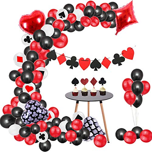 95pcs Casino Party Decorations Game Night Balloons Garland