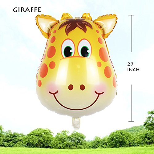 6pcs Giant Zoo Animal Balloons Kit For Jungle Safari Animals Theme Birthday Party Decorations