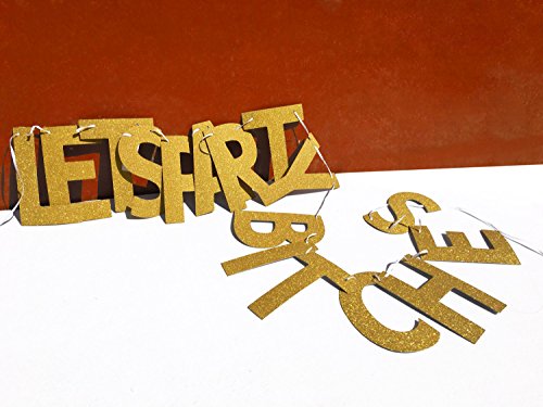 Glitter Gold Alphabet LET'S PARTY Banner for Bachelorette party Decoration