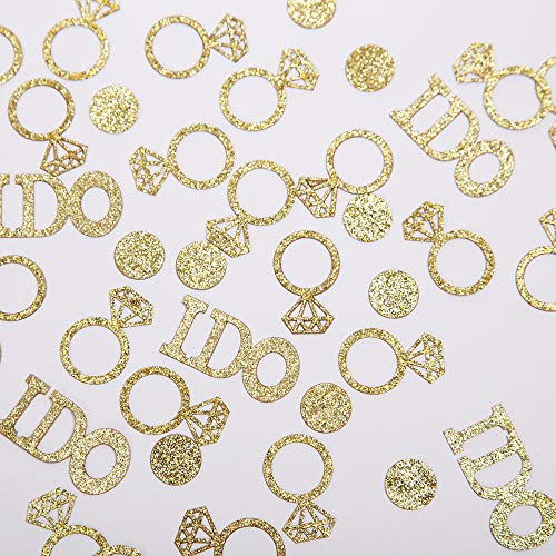 100pcs Glitter Paper Diamond Ring Confetti for Bridal Shower Party Decorations